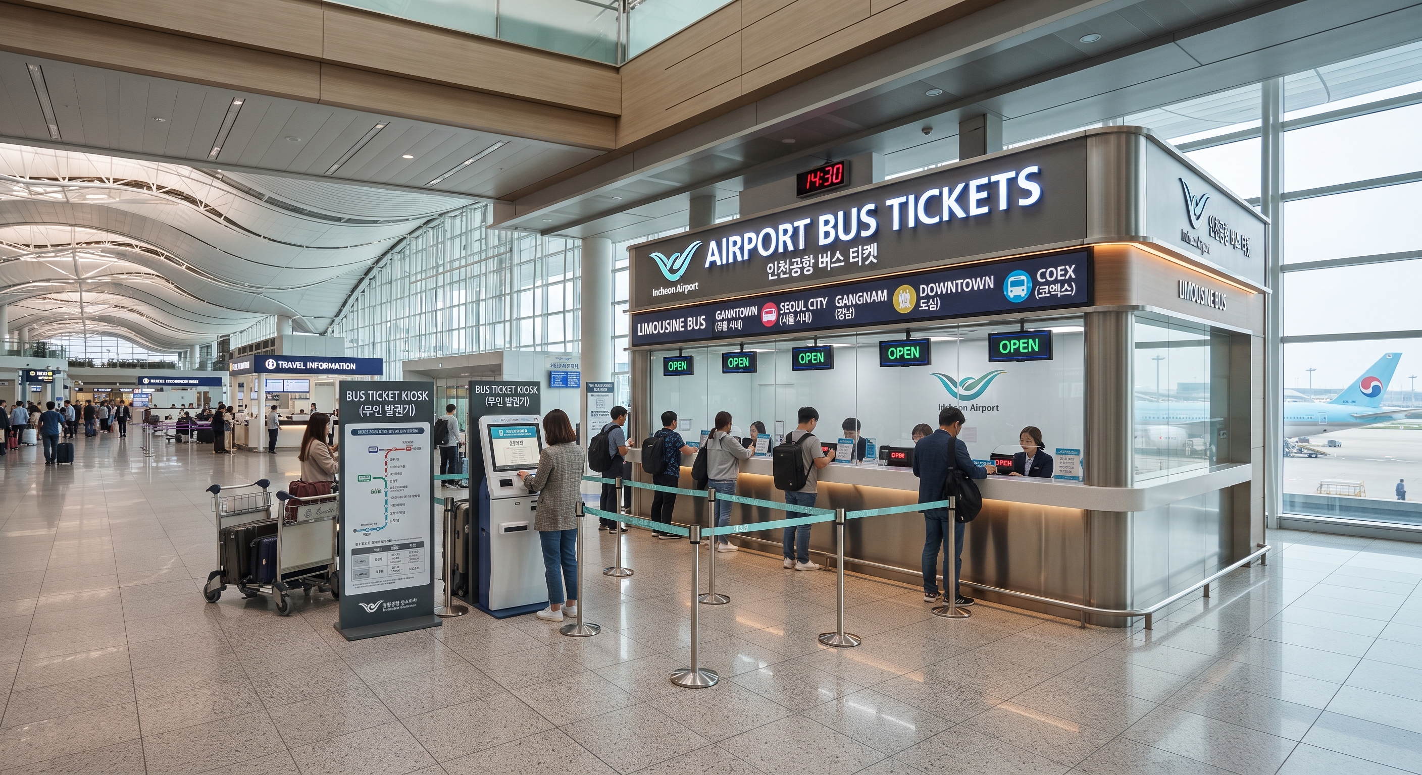 Limousine bus ticket counter at Incheon Airport