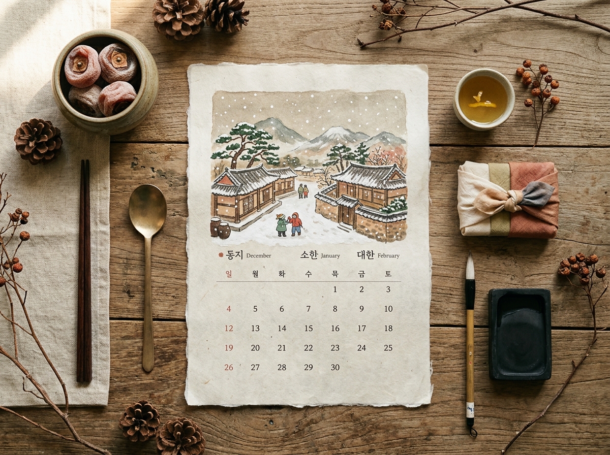 Korean calendar showing new year